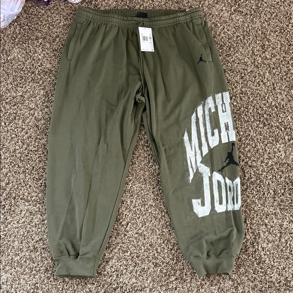 Jordan Olive Green Joggers 2XL NWT